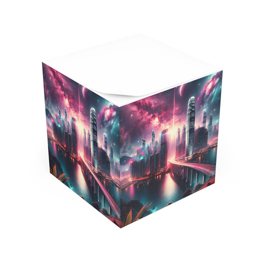 Aqua Skyline-Note Cube