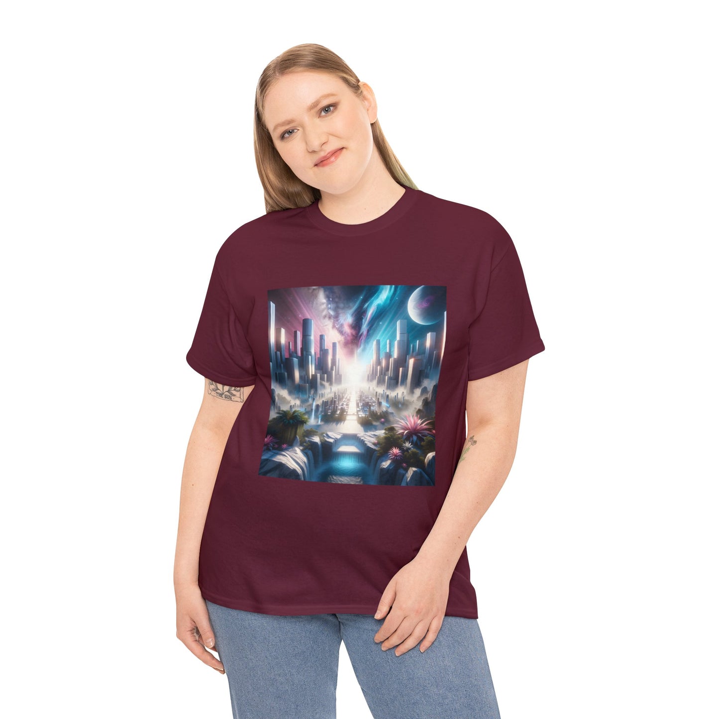 Marble Horizon-Unisex Heavy Cotton Tee